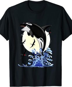 Killer Whale Orcas Ocean Animal Diver Waves Orca T-Shirt