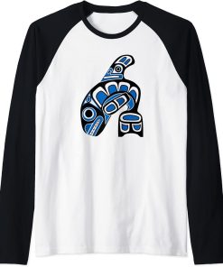 Orca Whale Haida Totem Native American Indigenous Pride Raglan Baseball Tee