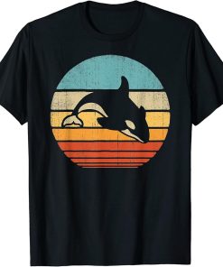 Orca Killer Whale Retro Vintage 60s 70s Sunset Sea Animal T-Shirt